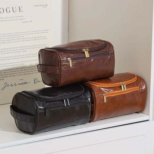 Leather toiletry bag hanging - toiletry,
