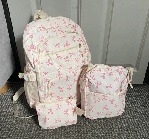 Piece bow print bag set - bow,