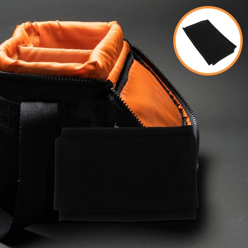 Black velvet camera bag - black, insert
